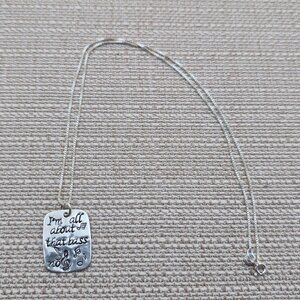 18 Inch Sterling Silver I'm All About That Bass Pendant Necklace A5185